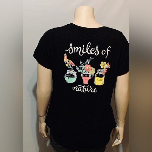NWT Collective Rack PLUS SIZE SMILE OF NATURE BLACK TOP - Picture 2 of 3